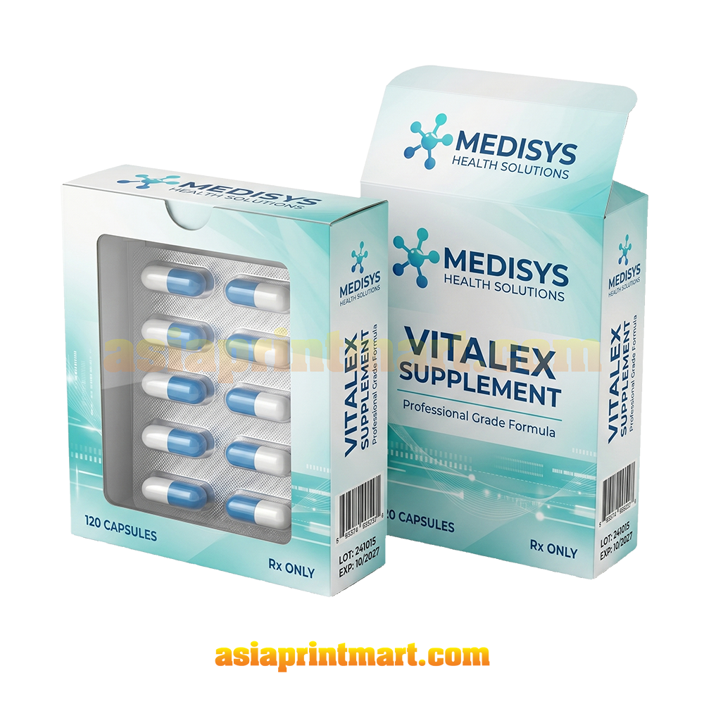 Print Medical Supplement Packaging Box | Medicine Sachet Packing Box Supplier | Kedai Cetak Kotak Murah Selangor Malaysia