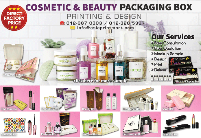 COSMETICS PACKAGING BOX PRINTING | BEAUTY PACKAGING BOX PRINTING Beauty Box Printing Design | Lipstick Box Printing | Perfume Box Printing | Cosmetics Beauty Sets Printing Promotion | Cetak Kotak Kosmetik Murah| cetak sampul raya | kedai cetak kl | kedai cetak selangor | printing company KL